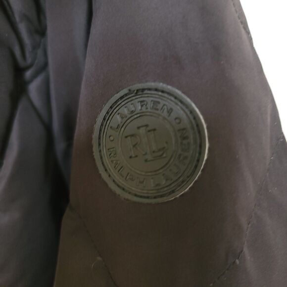 Lauren Ralph Lauren Down Full Zip and Button Black Puffer Coat XL - Picture 4 of 5